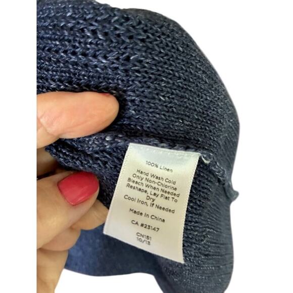 Talbots 100% Linen Long Blue Open Cardigan Sz XL - Picture 6 of 7